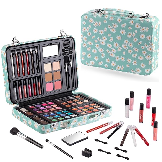 Hot Sugar Makeup Kit for Teenager Girls 10-12, All in One Beginner Makeup Kit for Women Full Kit, Teen makeup kit Cosmetic Gift Set on Birthday Christmas (MINT DAISY)-VivaGrace Women