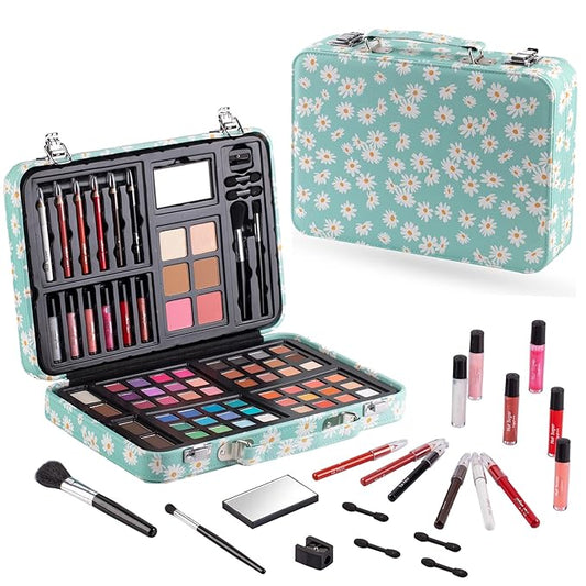 Hot Sugar Makeup Kit for Teenager Girls 10-12, All in One Beginner Makeup Kit for Women Full Kit, Teen makeup kit Cosmetic Gift Set on Birthday Christmas (MINT DAISY)-VivaGrace Women