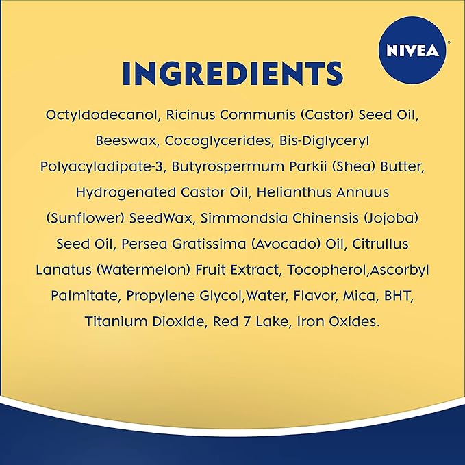 NIVEA Watermelon Lip Care - Tinted Lip Balm for Beautiful, Soft Lips - Pack of 4-VivaGrace Women