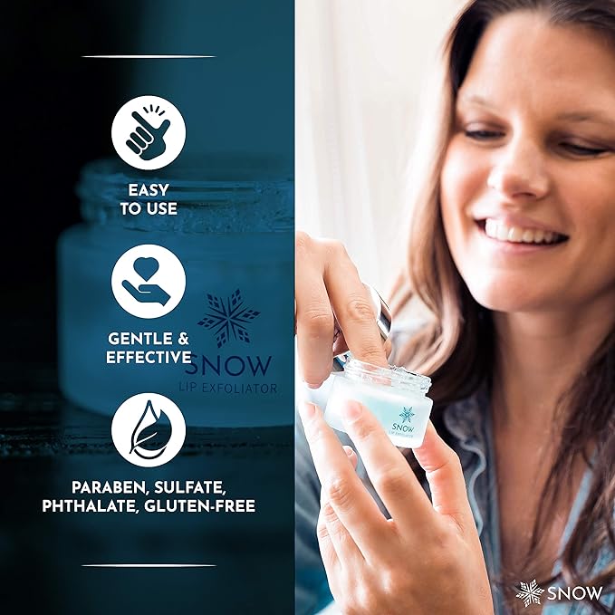 SNOW Lip Exfoliating Sugar Scrub - Lip Scrub Exfoliator for Plump & Soft Lips - Lip Care Product with Jojoba Oil - Moisturize Dry Lips - Lip Care Kit Essential - Lavender & Mint-VivaGrace Women