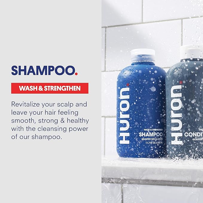 Huron Hair Duo | Nourishing Shampoo & Conditioner Set for Men | Cleanse, Strengthen & Hydrate | Sulfate-Free, Paraben-Free, Vegan | Designed for Daily Use on All Hair Types (2 Pack)-VivaGrace Women