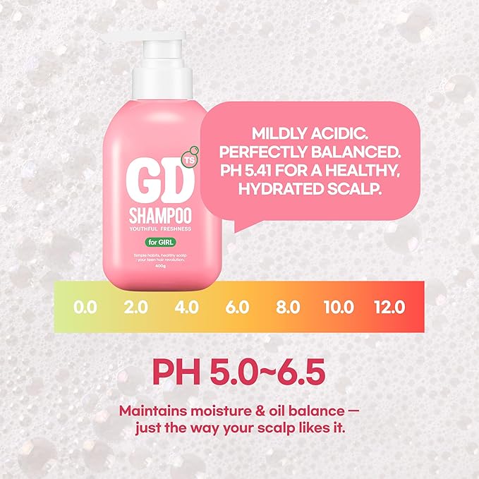 TS GD Shampoo for Girls | Korean Teen Shampoo with Upgraded Probiotics | Anti-Dandruff & Itchy Scalp Relief | Pink Peach Allergy-Free Fragrance | Sulfate-Free (13.53 fl oz, 400ml)-VivaGrace Women