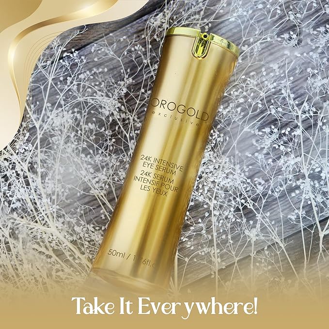 OROGOLD 24K Intensive Eye Serum for Wrinkles, Puffiness - Anti Aging Serum For Youthful Looking Skin - Under Eye Skin Softening Serum - 50 ml. / 1.76 fl. oz.-VivaGrace Women