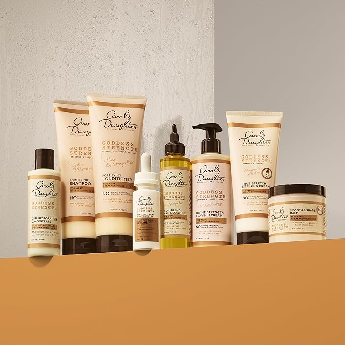 Carol's Daughter Goddess Strength True Stretch Defining Hair Cream For Waves, Coils and Curls, Curl Defining Cream with Castor Oil, 6.8 Fl Oz-VivaGrace Women