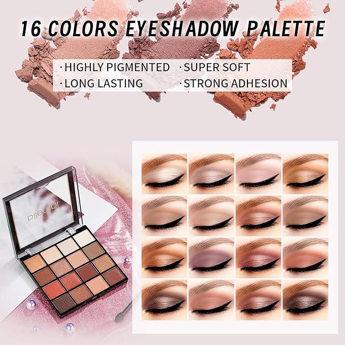Makeup Set for Girls Teens Women, Full Face Makeup Kit, Travel Makeup Kit, Makeup Present Set, Eyeshadow Foundation, Blusher Counter Stick, Pencil Eyeliner Lip Gloss, Makeup Brushes Sponge Bag-VivaGrace Women
