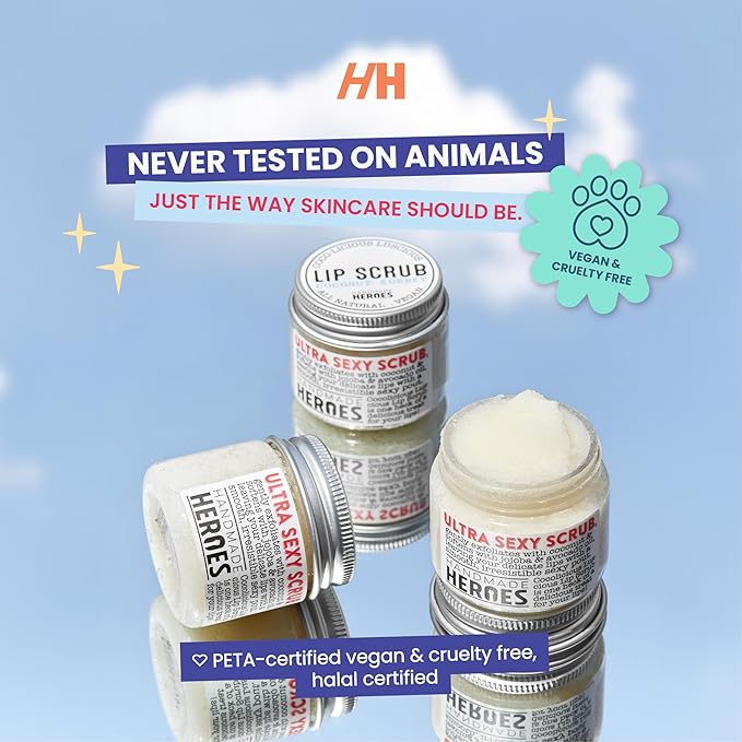 100% Natural Lip Scrub for Soft, Smooth Lips, Vegan Lip Scrub Gentle Exfoliator for Chapped and Dry Lips. 2 pc Coconut Lip Exfoliator Set lip exfoliator.-VivaGrace Women