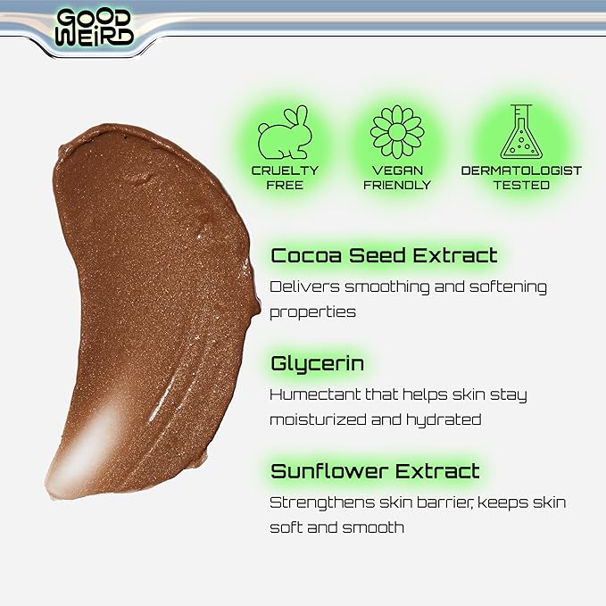 GOOD WEIRD Back From Vacay Bronzer - Vegan Liquid Face Bronzer Gel Cream for Men and Women | Natural Glow Lightweight Highlighter Makeup | Subtle Shimmer | 0.56 fl. oz. | WAIKIKI (Medium Bronze)-VivaGrace Women