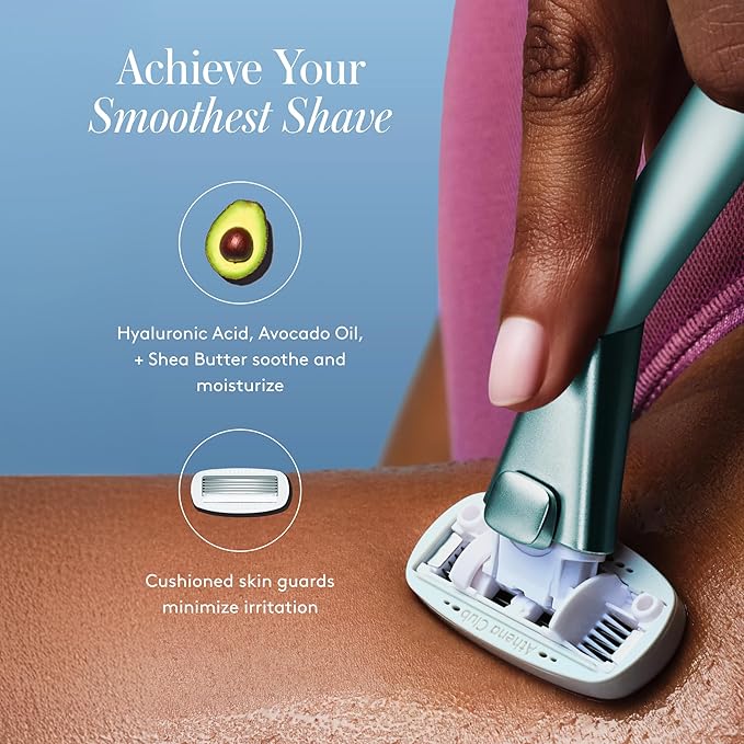 Women's Razor Shave Kit, 1 Mint Razor Handle + 6 Blade Refills-VivaGrace Women