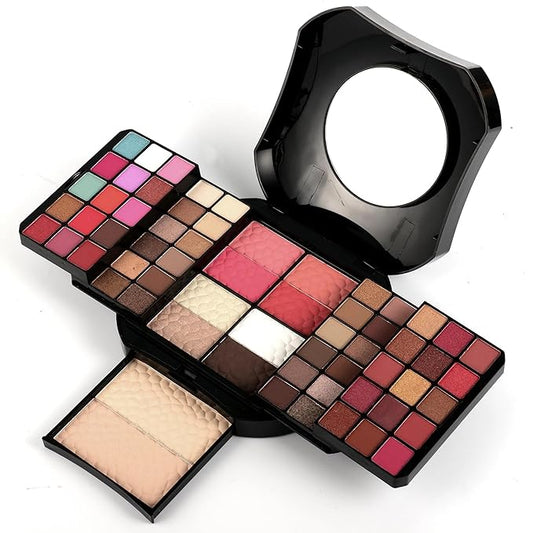 SAMIK Eye shadow blush concealer contour makeup kits full set all in one makeup set cosmetic girl makeup gift box blush set (Black)-VivaGrace Women