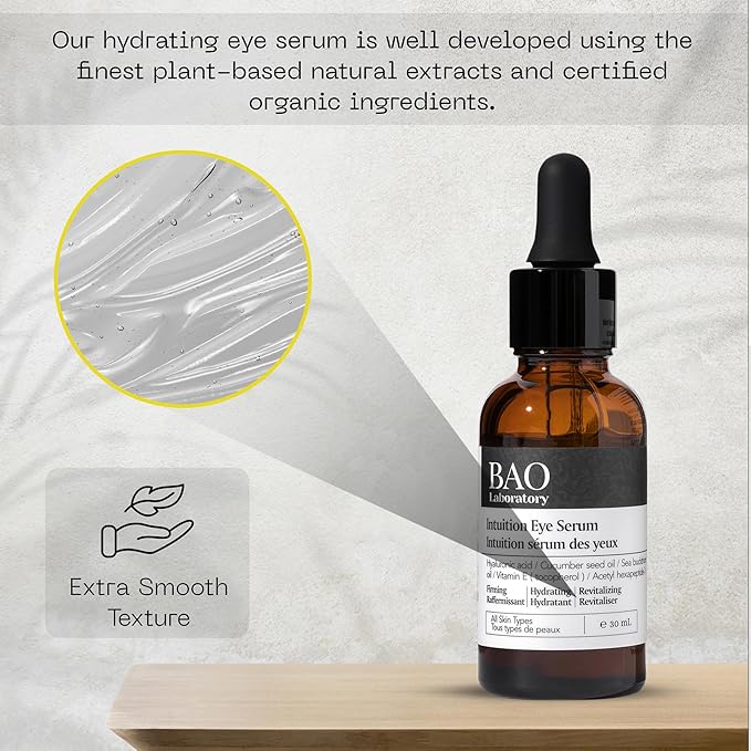 Intuition Eye Serum | Vitamin E, Cucumber Seed Oil And Hyaluronic Acid | Eye Serum for Wrinkles, Finelines and Dark Spots | Best Eye Serum For All Skin Types (30 ML)-VivaGrace Women