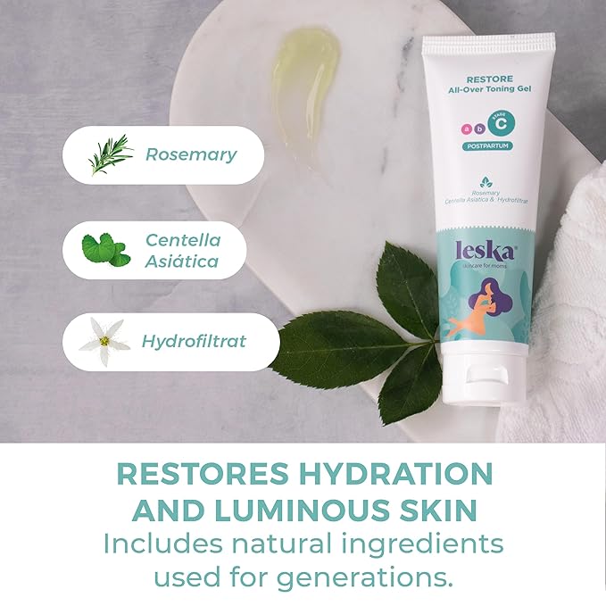 LESKA Maternity Post-Pregnancy Gel | STAGE C: RESTORE All-Over Toning Gel (Postpartum) | Part of a Complete 3 Part Pregnancy Skin Care System | New Mom Gifts (4oz)-VivaGrace Women