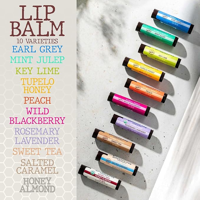 Savannah Bee Lip Balm Hanger 0.15 oz - Invigorating Mint Flavor - Natural Ingredients for Supple, Soft Lips - Convenient Hanger Design (.15 Oz, Honey Almond)-VivaGrace Women