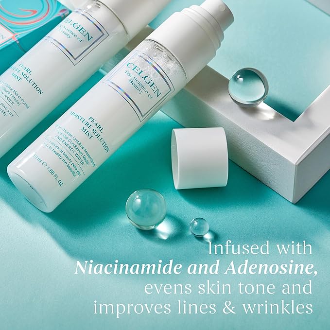 CELGEN] Pearl Moisture Solution Mist – 3-in-1 Toner, Makeup Primer & Setting Spray, Brightening & Hydrating Face Mist, 4.9 Fl. Oz./145ml-VivaGrace Women