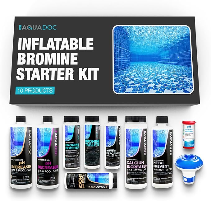 Inflatable Hot Tub Chemical Kit with Bromine Tablets - Inflatable Spa Starter Kit - Convenient Hot Tub Starter Kit & pH Control Kit - AquaDoc Inflatable Spa Chemicals-VivaGrace Women