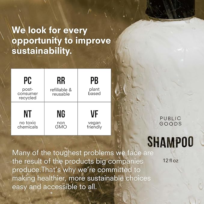 Public Goods Shampoo for Women & Men | Natural Gentle Shampoo to Cleanse & Nourish All Hair Types | Made with Organic Essential Oils | Sulfate & Paraben Free | Vegan | Made in Canada | 12 Fl Oz Bottle-VivaGrace Women