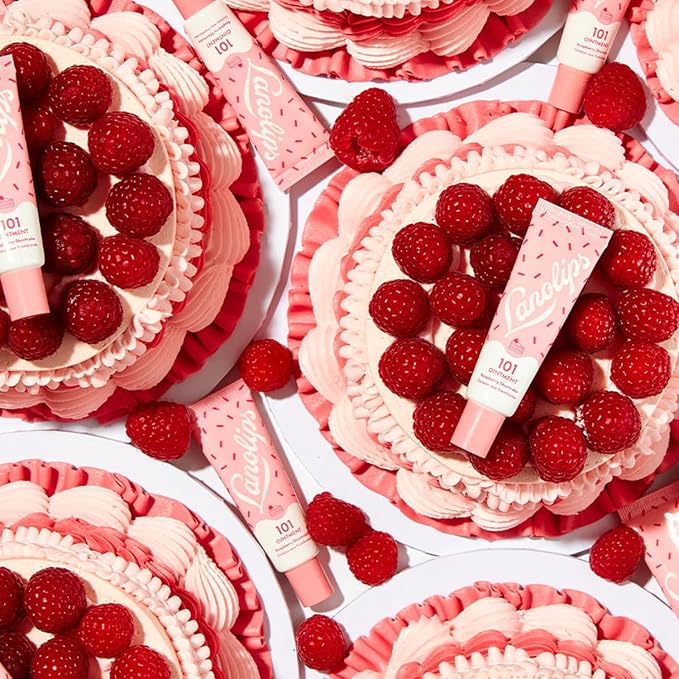 Lanolips 101 Delicious Rasberry Shortcake - Lip Balm with Vitamin E Oil and Lanolin for Lip Hydration - Naturally Flavored Lanolin Lip Balm for Very Dry Lips - Dermatologist Tested (.35 Oz)-VivaGrace Women