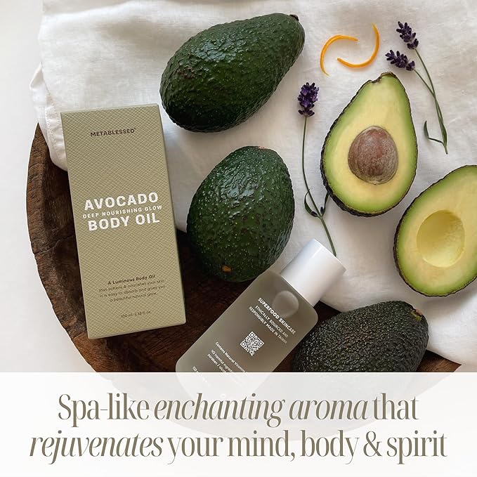 Avocado Dry Body Oil - Deep Nourishing Glow, Fast Absorbing & Non-Greasy Body Moisturizer. Luxurious Soothing Aromatherapy. Sensitive Skin Safe, Clean Beauty 3.38 fl. oz-VivaGrace Women