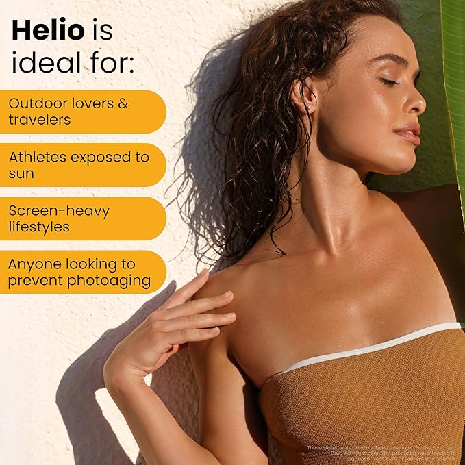 GlocalCare Helio – Antioxidant-Rich Sun Defense & Skin Rejuvenation Supplement with Polypodium, Nutroxsun, Astaxanthin & Pomegranate Extract - Fights Photoaging & Oxidative Stress - (30 Capsules)-VivaGrace Women