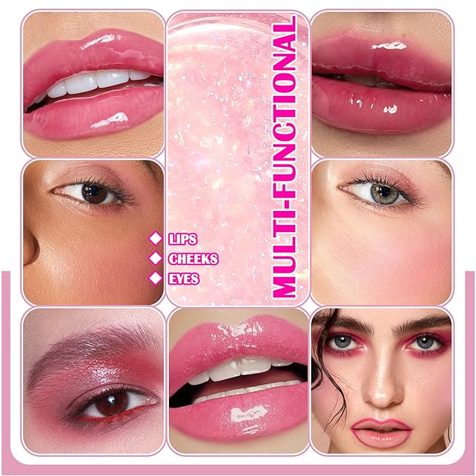 Color Changing Blush,PH Temperature Magic Color Changing Clear Blush Cream,Glossy Shiny Moisturizing Long Lasting Highlighting Lightweight Face Cheek Blush Cheeks Makeup for Women-VivaGrace Women