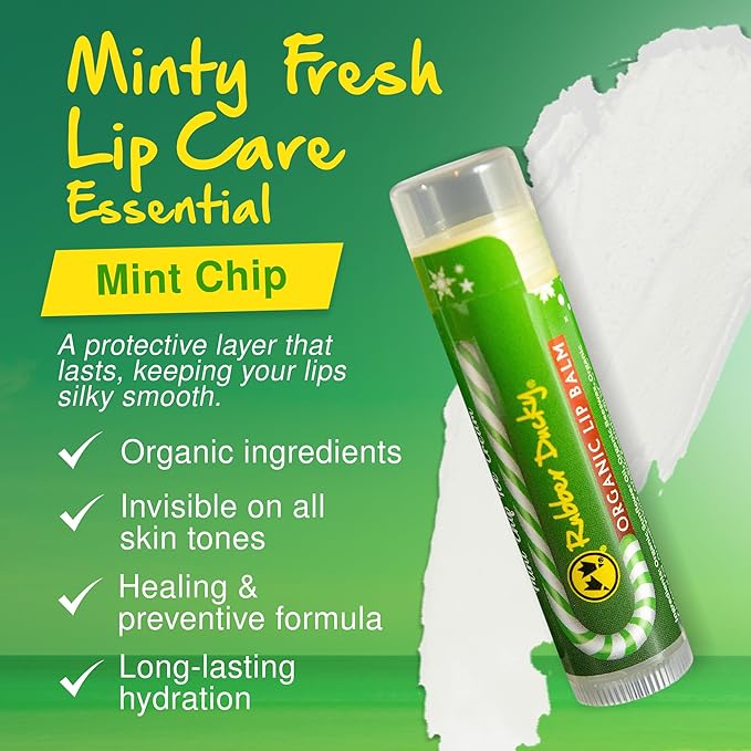 Rubber Ducky Carefree Natural Organic Lip Balm - Instant Hydration & Lip Moisturizer for Very Dry Lips - Vanilla Mint Lip Balm Flavor with Vitamin E - Vegan, Certified Organic Lip Care - 3 Pack-VivaGrace Women