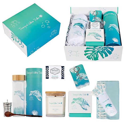 Tranquil Vibes Tribe™ Gift Set | Gifts for Women | 7 Piece Set | Hand Picked Beautifully Packaged | Luxury Spa Gift Featuring Naples Soap Company-VivaGrace Women