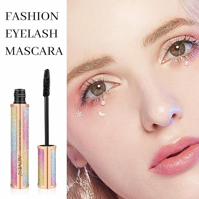 4D Silk Fiber Lash Mascara - Luxuriously Longer, Voluminous Eyelashes, Waterproof Tubing Mascara in Black, Natural Lengthening, Smudge-proof, Hypoallergenic, No Clumping, Easy to Apply & All Day Full
