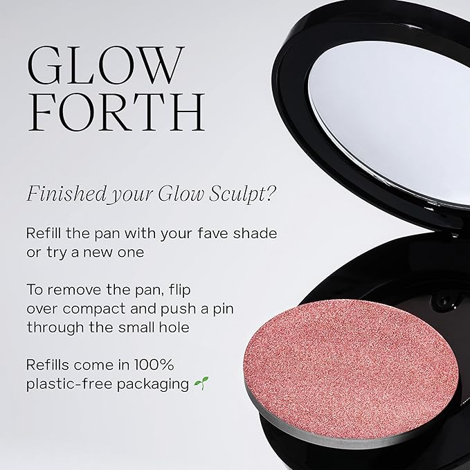 Saie Glow Sculpt Multi-Use Highlighter + Cream Blush Refill - Lightweight with Hyaluronic Acid + Micropearl for Radiant, Glowing Skin - Mauveglow (.02 oz)-VivaGrace Women