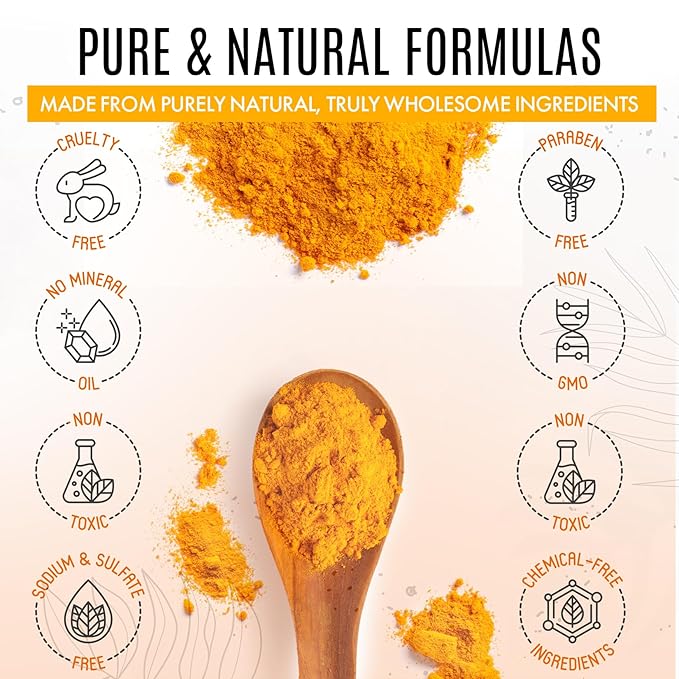 Turmeric Skincare Set - Turmeric Skin Care Products Brightening & Acne - Turmeric Skin Care Kit, Turmeric Skin Care Set - Turmeric Cleanser, Body Scrub, Face Cream & Facial Serum-VivaGrace Women