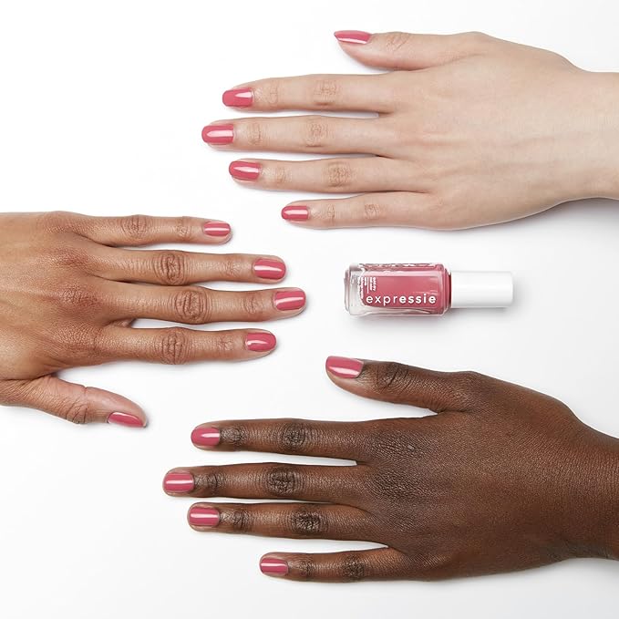 essie Expressie Nail Polish, Quick-Dry Hot Pink Nail Polish, Vegan, Crave The Chaos, 0.33 fl oz