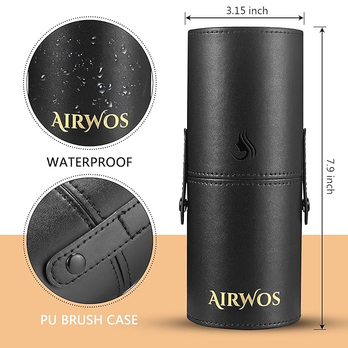 AIRWOS® Makeup Brushes Set Professional 14Pcs Makeup Brushes Pearl Flash Handles Premium Synthetic Foundation Face Powder Brush Blending Eyeshadow Concealers Makeup Brushes MakeUp Brushes with Case-VivaGrace Women