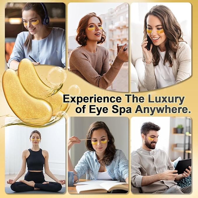 Under Eye Patches (48 Pairs) - 24K Gold Eye Masks Enriched with Abundant Collagen | Diminish Dark Circles and Puffiness | Anti-Aging, Smooth Fine Line, Nourish Skin - Gifts for Women Skin Care-VivaGrace Women