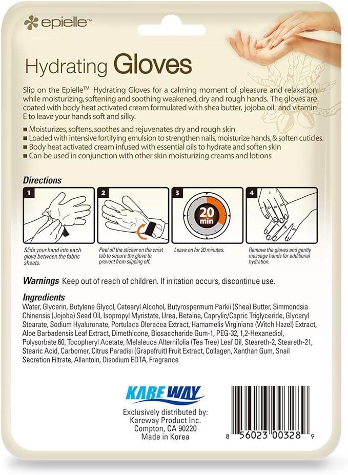 Epielle Hydrating Hand & Foot Masks 12 Pairs, Deep Moisturizing Socks & Gloves, Soften Dry Hands & Cracked Heels with Shea Butter & Jojoba Oil, Korean Skin Care, Foot Spa, Self Care Gifts for Women-VivaGrace Women