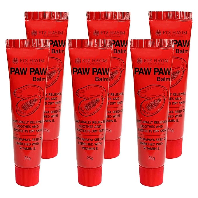 Paw Paw Ointment 25g - Pack of 6 Multi-Purpose Balm, for Lips, Skin, Hair, Cuticles, Nails and Beauty Finish. Made in Australia. Papaw enriched with vitamin E.-VivaGrace Women