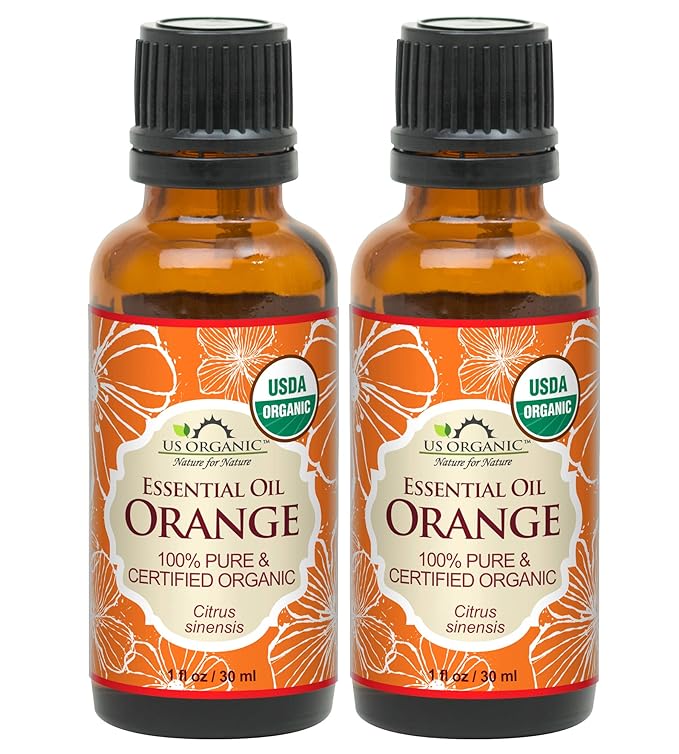US Organic 100% Pure Sweet Orange Essential Oil - USDA Certified Organic - 30 ml Pack of 2 - w/Improved caps and droppers (More Size Variations Available)-VivaGrace Women