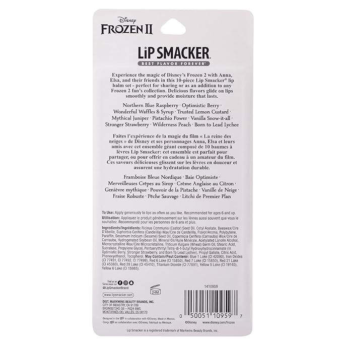 Lip Smacker Disney Frozen 2 Party Pack - 10 Moisturizing Lip Balms, Clear Matte, Hydrating & Protecting - Cruelty-Free- Frozen 2-VivaGrace Women