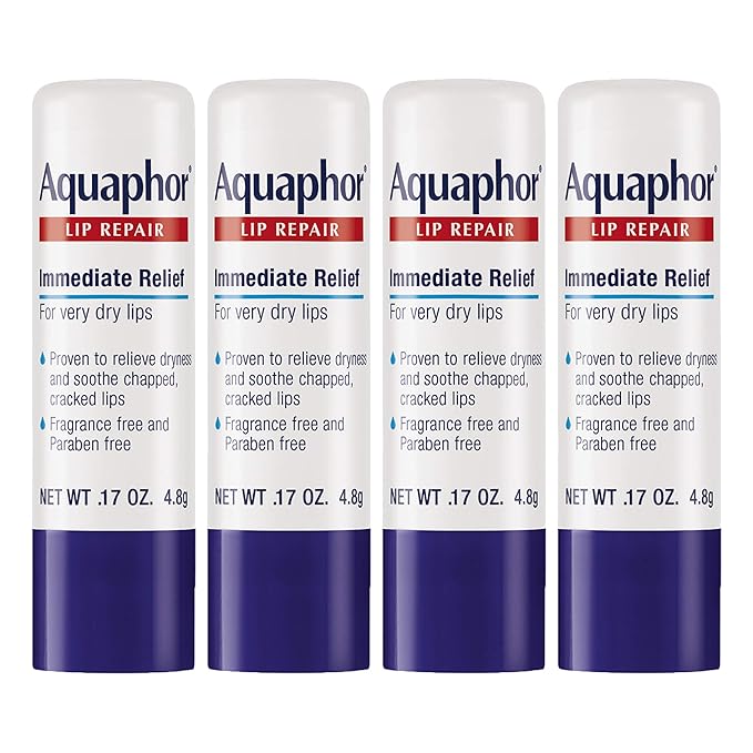 Aquaphor Lip Repair Stick - Soothes Dry Chapped Lips - 0.17 Ounce (Pack of 4)-VivaGrace Women