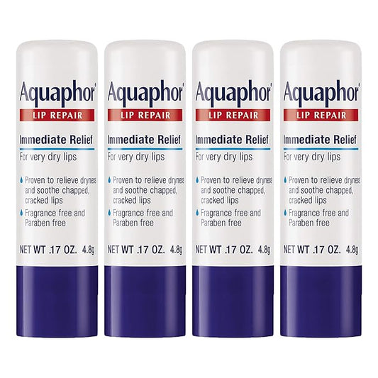Aquaphor Lip Repair Stick - Soothes Dry Chapped Lips - 0.17 Ounce (Pack of 4)-VivaGrace Women