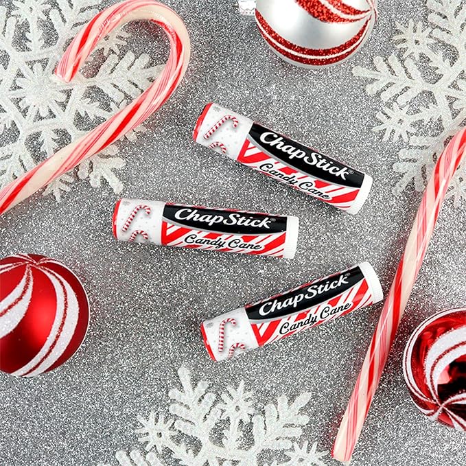 ChapStick Candy Cane Peppermint Lip Balm Tube, Candy Cane Lip Balm and Lip Moisturizer for Lip Care - 0.15 Oz-VivaGrace Women