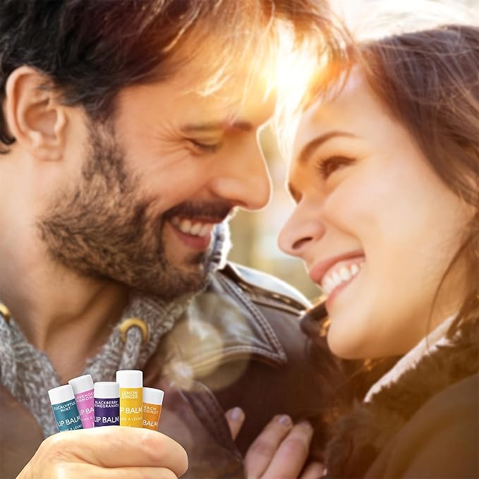 Duet Lip Balm Collection, Vegan Lip Balm Set, Beeswax Free, with Avocado Oil, Organic Jojoba Oil, and Vitamin E, Natural Moisturizer for Dry, Chapped Lips, 5 Tube Set-VivaGrace Women