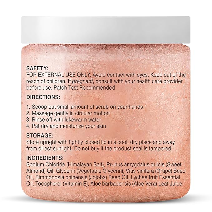 MAJESTIC PURE Himalayan Salt Body Scrub with Lychee Oil, Exfoliating Salt Scrub to Exfoliate & Moisturize Skin, Deep Cleansing - 10 oz-VivaGrace Women