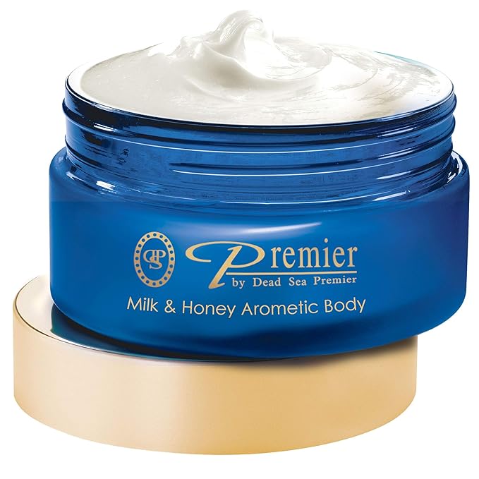 Premier Dead Sea Aromatic Body Butter – Milk & Honey, Hydrating Shea Body Butter for Women & Men, Moisturizing, Firming & Anti-Aging Cream for Dry Skin, Hand & Body, 5.95 Fl.oz-VivaGrace Women