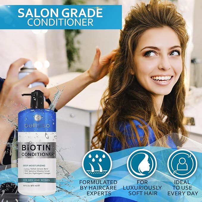 BELLISSO Biotin Conditioner - Sulfate Free Hair Thickening Products for Women and Men - Deep Conditioning Treatment for Dry Damaged Strands-VivaGrace Women