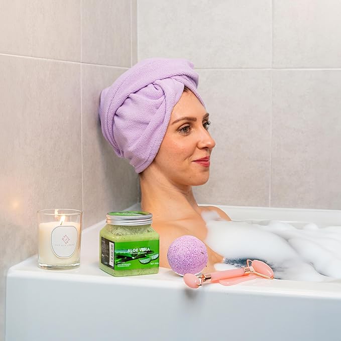 Relaxing Luxury Spa Care Package with Body & Hair Wrap and Matching Flip Flops, Thinking of You Gifts for Women, Gifts for Women, Birthday Baskets, Get Well Soon Gifts, Her, Sister, Mom, Best Friends-VivaGrace Women