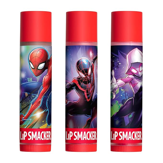 Lip Smacker Marvel Spiderman Holiday 3 pcs Flavored Lip Balm Tin, Stocking Stuff For Boys-VivaGrace Women