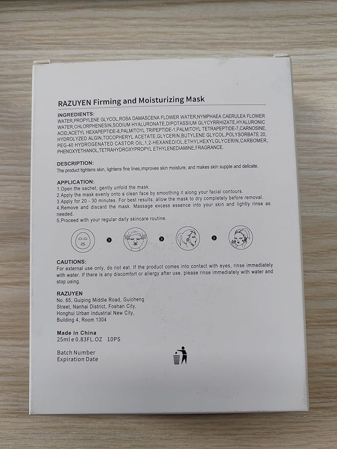 Firming and Moisturizing Sheet Face Masks ((Pack of 10)) with Hyaluronic Acid and Peptides, Reduce Fine Lines and Wrinkles, Hydrating & Anti-Aging Spa Face Mask, Facial Skin Care-VivaGrace Women