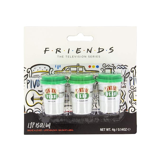 Central Perk Lip Balm - Set of 3 Flavored Chapsticks - Officially Licensed Friends TV Show Merchandise-VivaGrace Women