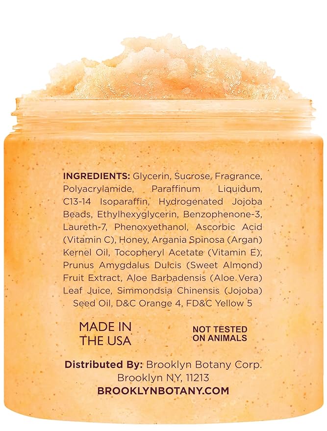 Brooklyn Botany Vitamin C Honey Sugar Scrub for Body 10 oz – Deeply Hydrating and Gently Exfoliating Body Scrub for Women and Men – Moisturizing and Nourishing the Skin-VivaGrace Women