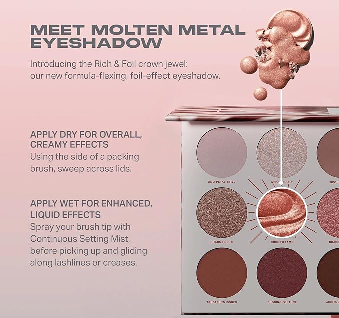 Morphe Rich & Foiled Artistry Palette - Foil-Effect Eyeshadow Palette with Matte, Shimmer & Foil Finishes - Mauve & Pink Eyeshadow with Luminous Payoff - Rose to Fame (0.35 oz)-VivaGrace Women