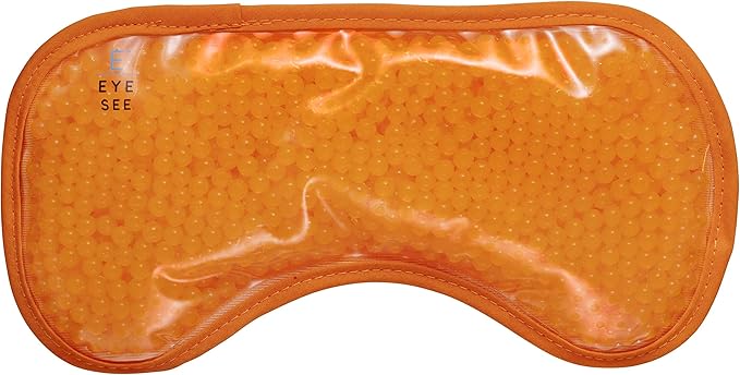 Plush Gel Eye Mask for Puffy Eyes, Orange - Cold Eye mask to Treat Dark Circles, Sinuses, Dry Eyes, and for Allergy Relief - Microwave Safe for Heat Therapy-VivaGrace Women