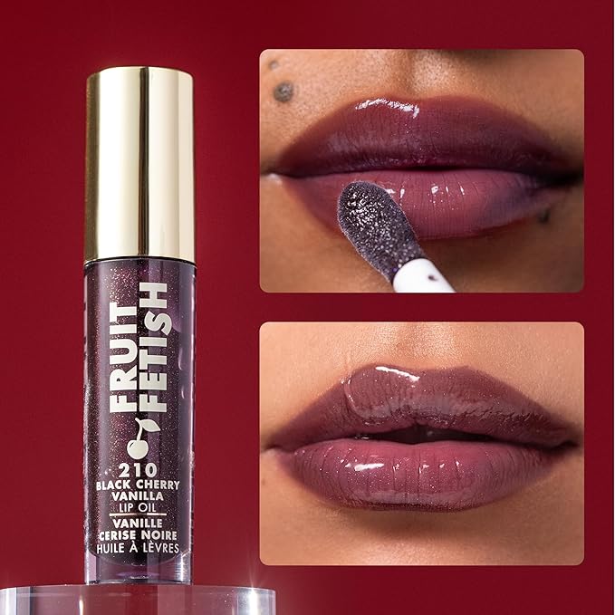 Milani Lip Oil with Vitamin E for Instant Hydration, Fruit Extract Infused Lip Treatment and Moisturizing Lip Gloss - Black Cherry Vanilla-VivaGrace Women